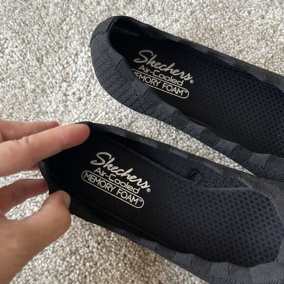 Skechers Ballet Flats Women 10 Shoes Slip On Stretch Knit Memory Foam Loafers - Picture 4 of 11